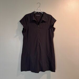 Abercrombie & Fitch Black Collared Zip Dress
